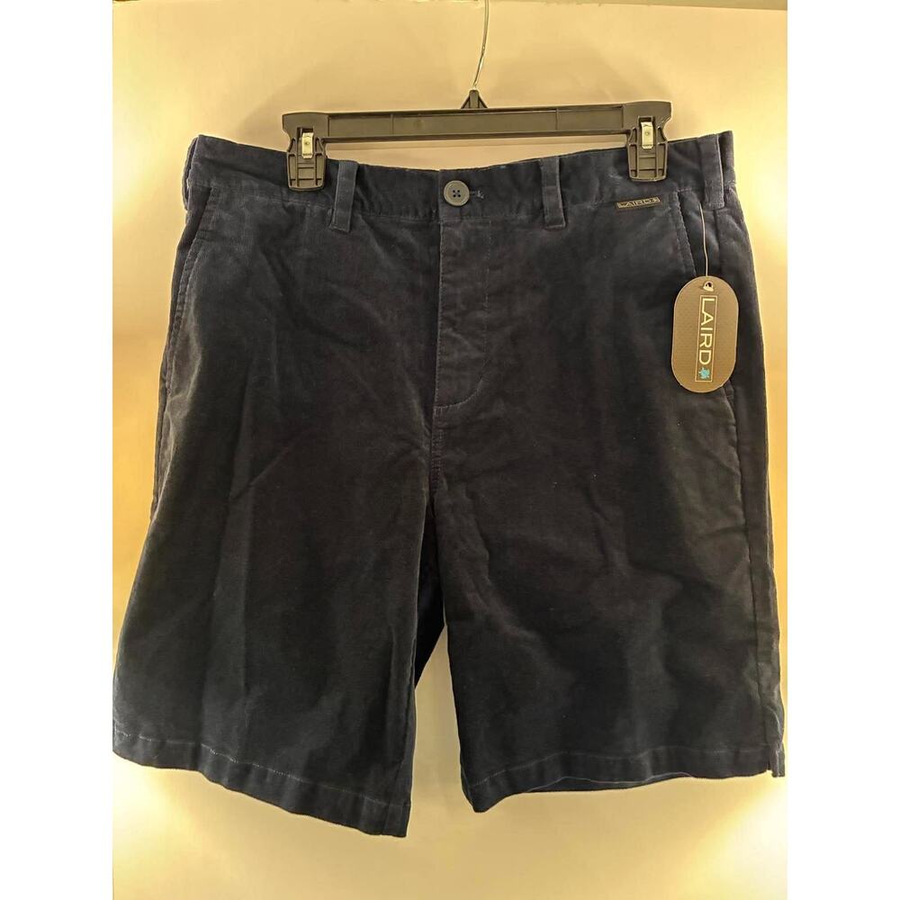 Laird Corduroy Shorts Mens 32 Chino Blue Walking Performance Stretch 9"‎ Inseam